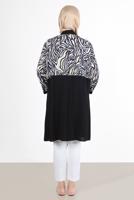 Vêtements hijab JAUNE ALVİNA ZEBRA MOTIF GILET 20072