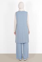Vêtements hijab BLEU ALVİNA GILET AVEC POCHE BRODÉE 40848