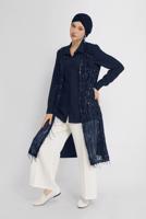 Tesettür giyim LACİVERT PUL PAYET PÜSKÜLLÜ YELEK T 40871