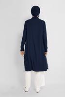 Tesettür giyim LACİVERT PUL PAYET PÜSKÜLLÜ YELEK T 40871