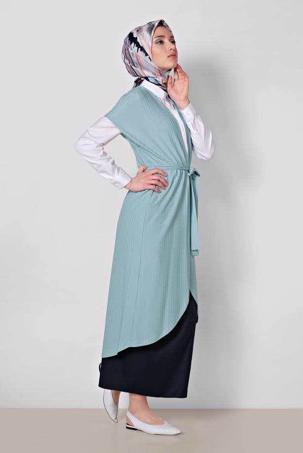 Vêtements hijab BLEU ALVINA GILET CEINTURE T 4241 - TRENDTESETTÜR