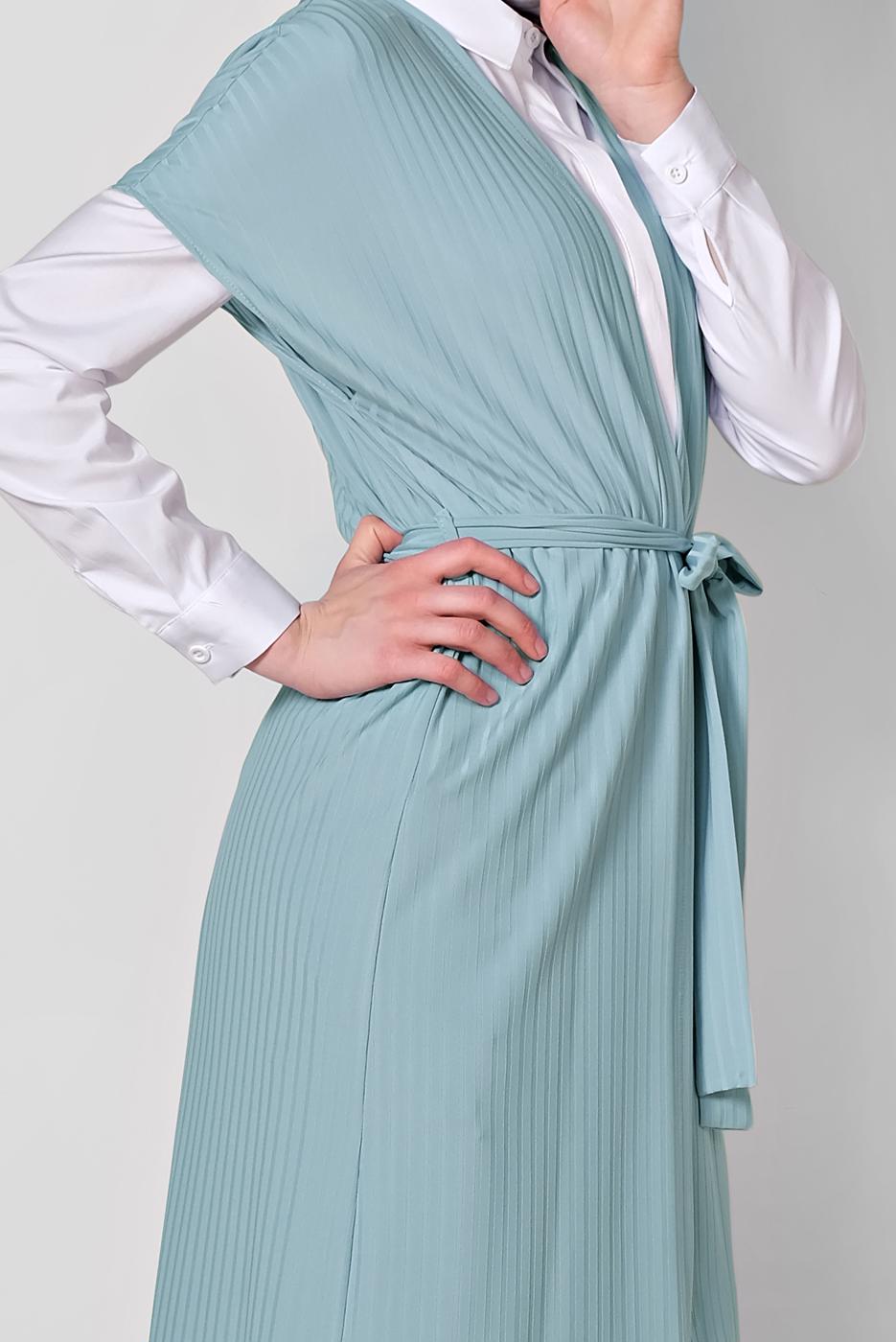 Vêtements hijab BLEU ALVINA GILET CEINTURE T 4241