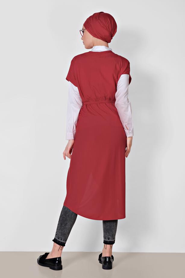 Vêtements hijab ROUGE ALVINA GILET CEINTURE T 4241 - TRENDTESETTÜR