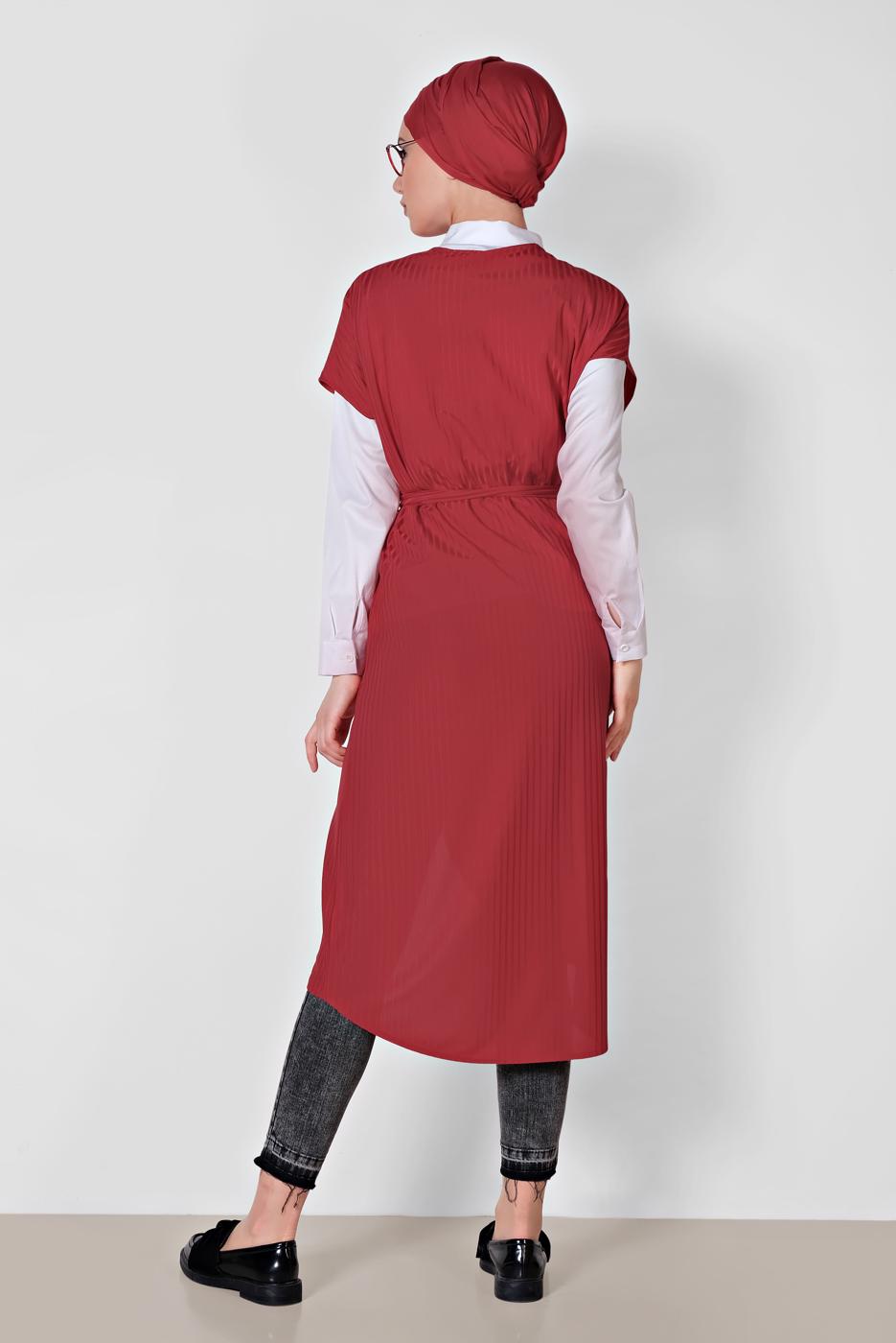 Vêtements hijab ROUGE ALVINA GILET CEINTURE T 4241