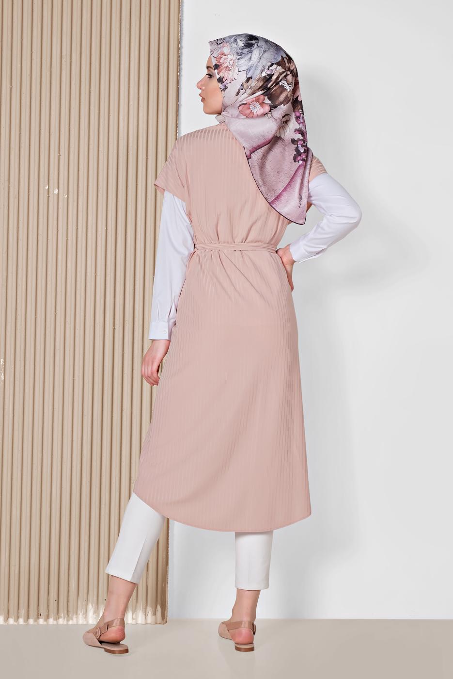 Vêtements hijab POUDRE ALVINA GILET CEINTURE T 4241