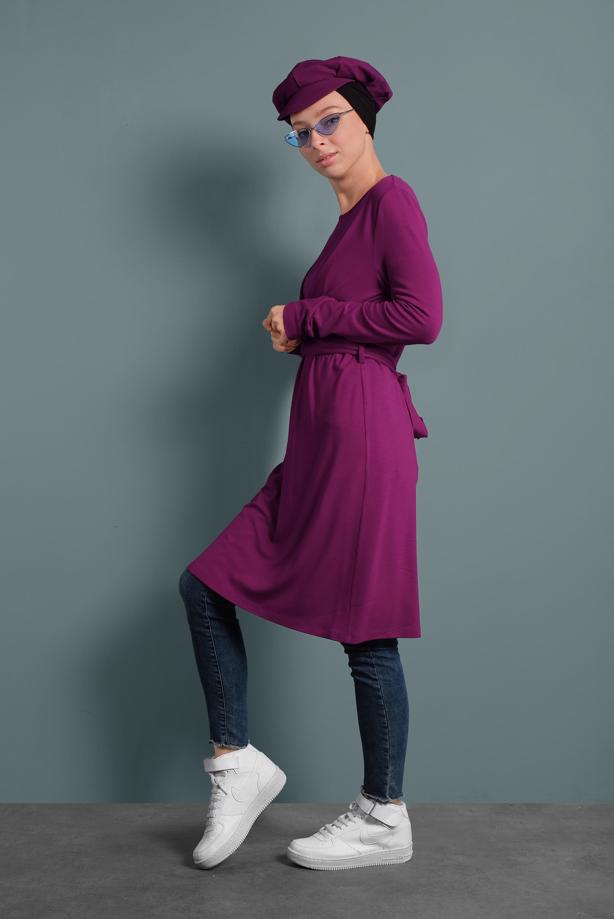 Hijab clothing PURPLE ALVINA CROSS-OVER TUNIC T 40321 - TRENDTESETTÜR