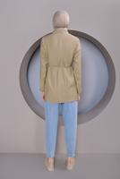 Tesettür giyim KAHVE ALVİNA KUŞAKLI CEP DETAYLI CEKET T 41425 