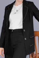 Tesettür giyim SİYAH ALVİNA KRUVAZE YAKA CEPLİ CEKET T 41448