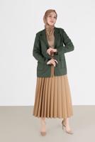 Tesettür giyim HAKİ ALVİNA KRUVAZE YAKA CEPLİ CEKET T 41448