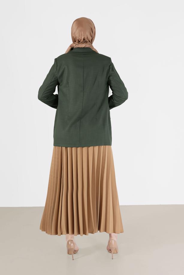 Vêtements hijab KAKI ALVINA DOUBLE BOUTONNAGE DÉTAIL POCHE VESTE T 41448 - TRENDTESETTÜR