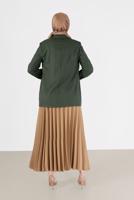 Tesettür giyim HAKİ ALVİNA KRUVAZE YAKA CEPLİ CEKET T 41448