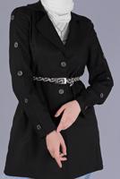 Hijab clothing BLACK ALVINA DOUBLE BREASTED BUTTONED JACKET T 41451