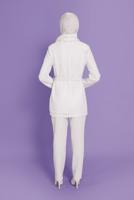 Tesettür giyim KREM ALVİNA GÜPÜR DETAYLI CEKET T 41470