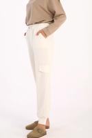 Vêtements hijab CRÈME PANTALON DE SURVÊTEMENT CARGO AVEC POCHES 51037