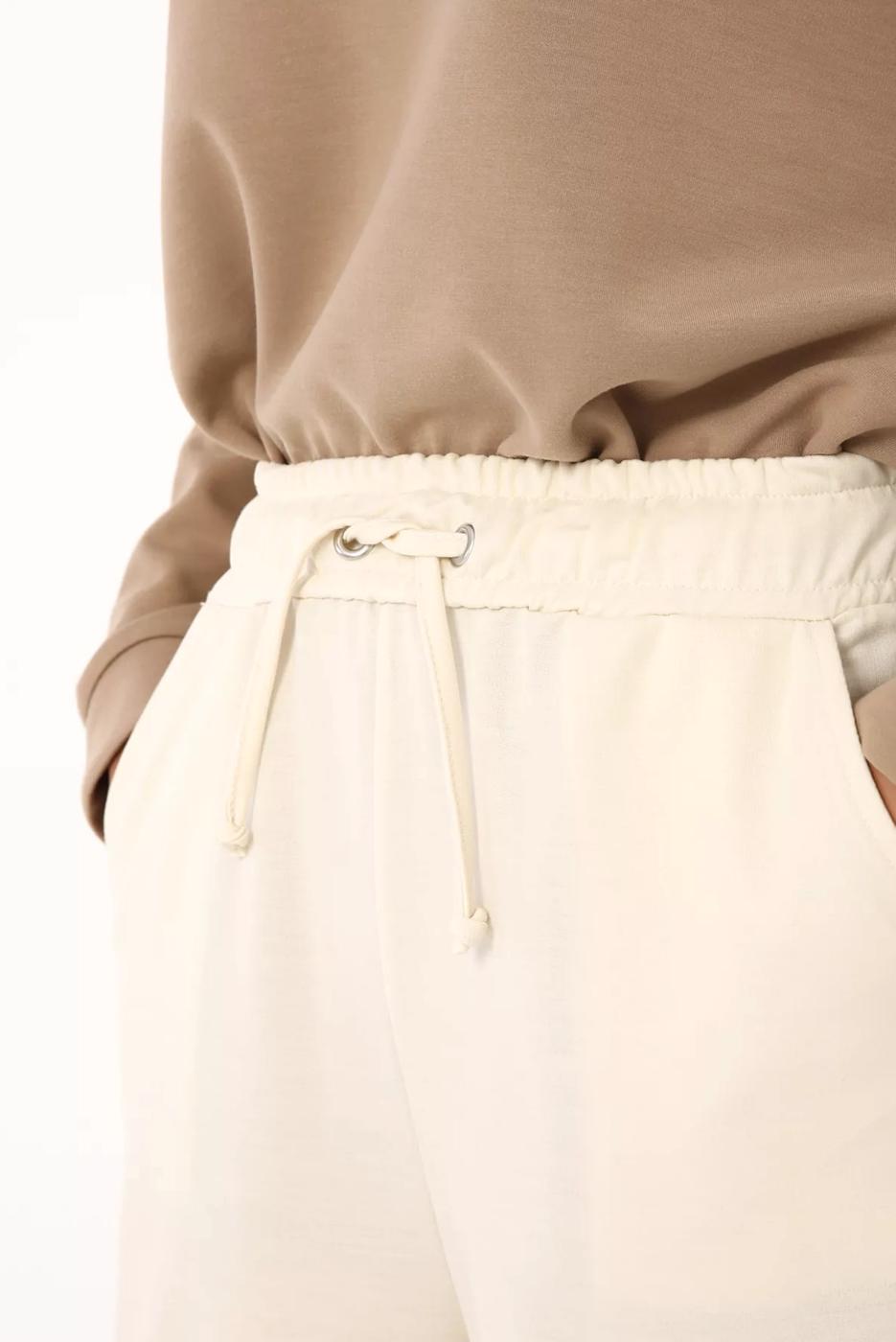 Vêtements hijab CRÈME PANTALON DE SURVÊTEMENT CARGO AVEC POCHES 51037