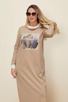 Tesettür giyim BEJ T 42436 ALV MARİON ELBİSE 40/46 TEK40