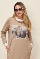 Tesettür giyim BEJ T 42436 ALV MARİON ELBİSE 40/46 TEK40