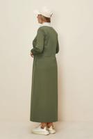 Tesettür giyim HAKİ T 42436 ALV MARİON ELBİSE 40/46 TEK40