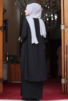 Tesettür giyim SİYAH TAŞ DETAYLI ABİYE ELBİSE T 4523