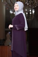 Hijab clothing PLUM GEM DETAIL EVENING DRESS T 4523