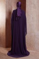 Tesettür giyim MOR ALVİNA TAŞLI ABİYE ELBİSE T 5515