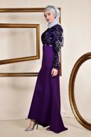 Vêtements hijab POURPRE ALVİNA ROBE DE SOIRÉE À PAILLETTES 5589
