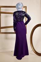 Vêtements hijab POURPRE ALVİNA ROBE DE SOIRÉE À PAILLETTES 5589