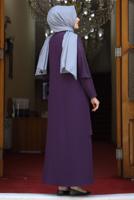 Hijab clothing PLUM GEM DETAIL ASYMMETRIC CUT EVENING DRESS 6021