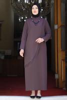 Hijab clothing PINK GEM DETAIL ASYMMETRIC CUT EVENING DRESS 6021