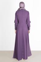 Hijab clothing PURPLE BEAD EMBROIDERY DETAIL EVENING DRESS 71825 
