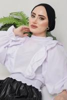 Tesettür giyim BEYAZ FIRFIRLI BLUZ 921 