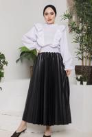 Tesettür giyim BEYAZ FIRFIRLI BLUZ 921 