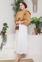 Tesettür giyim KAHVE FIRFIRLI BLUZ 921 