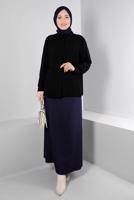 Vêtements hijab NOIR ALVINA BLOUSE GRANDE TAILLE T 20240