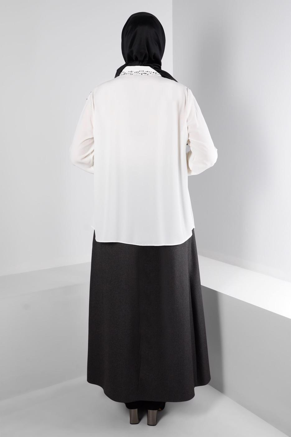 Vêtements hijab CRÈME ALVINA BLOUSE GRANDE TAILLE T 20240