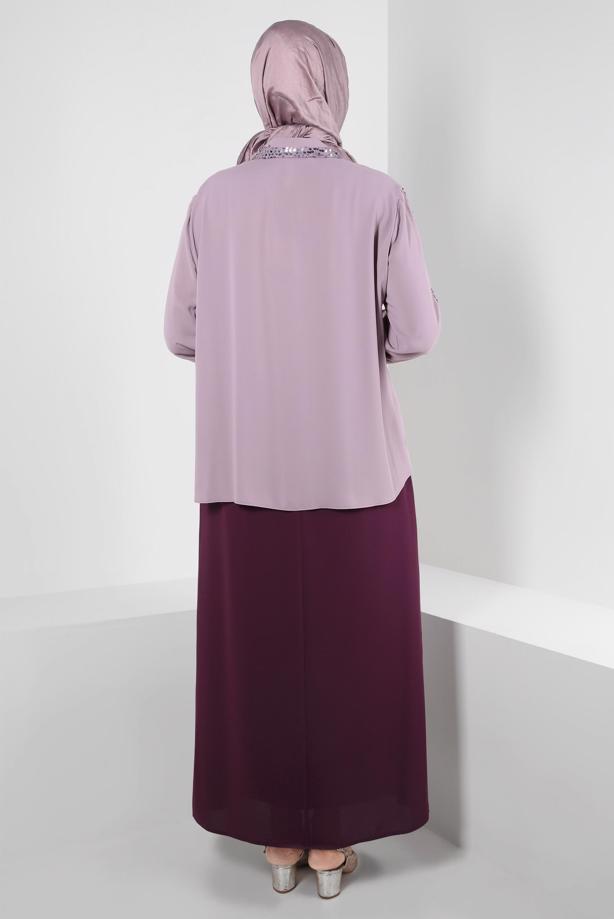 Vêtements hijab POURPRE ALVINA BLOUSE GRANDE TAILLE T 20240 - TRENDTESETTÜR