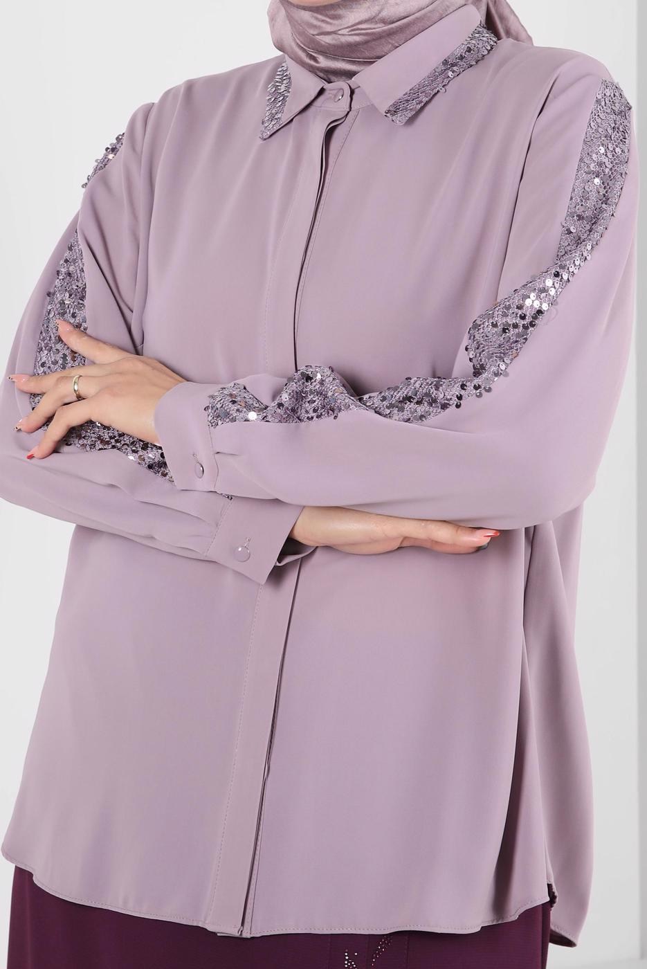 Vêtements hijab POURPRE ALVINA BLOUSE GRANDE TAILLE T 20240