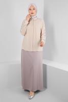Vêtements hijab BEIGE ALVINA BLOUSE GRANDE TAILLE T 20240