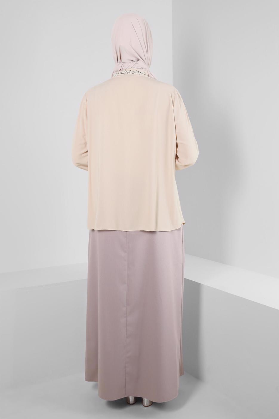 Vêtements hijab BEIGE ALVINA BLOUSE GRANDE TAILLE T 20240
