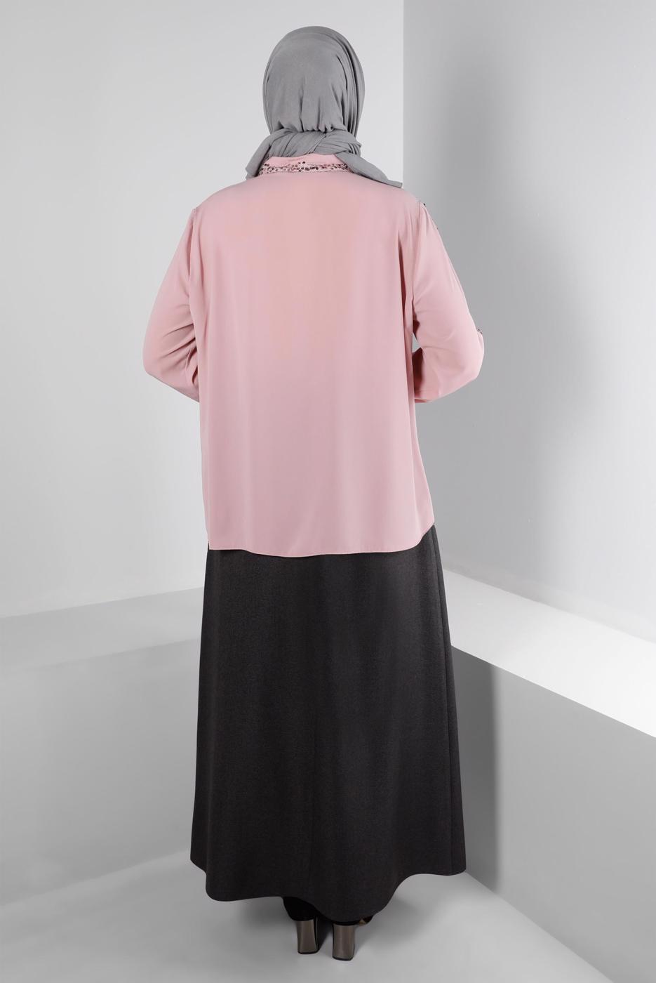 Vêtements hijab POUDRE ALVINA BLOUSE GRANDE TAILLE T 20240
