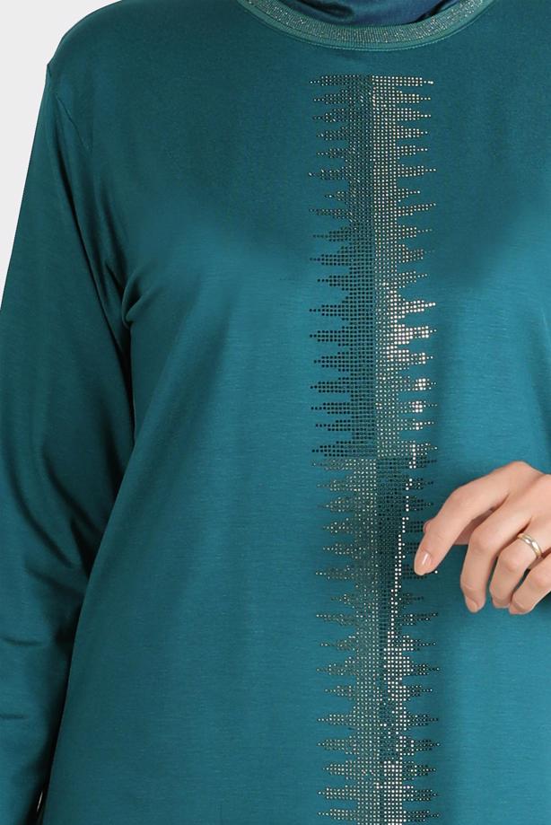 Vêtements hijab BLEU ALVINA BLOUSE GRANDE TAILLE T 20251 - TRENDTESETTÜR