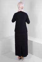 Tesettür giyim SİYAH ALVİNA BROŞ DETAYLI BLUZ T 42794