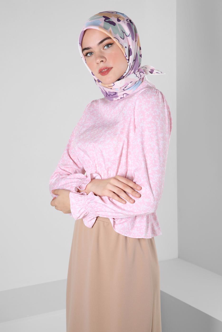 Hijab clothing POWDER ALVINA FLOWER PATTERNED BLOUSE T 42888