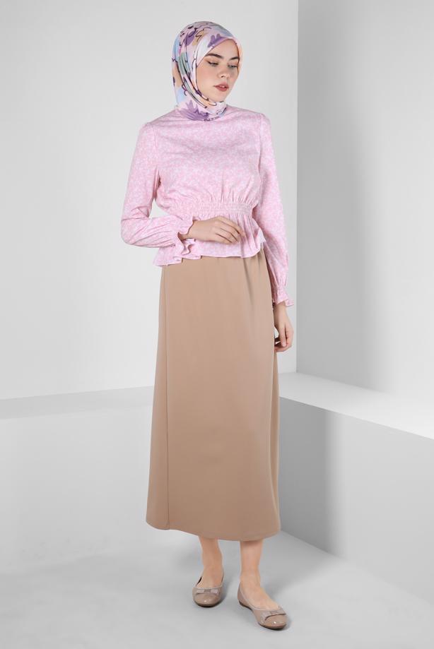 Hijab clothing POWDER ALVINA FLOWER PATTERNED BLOUSE T 42888 - TRENDTESETTÜR