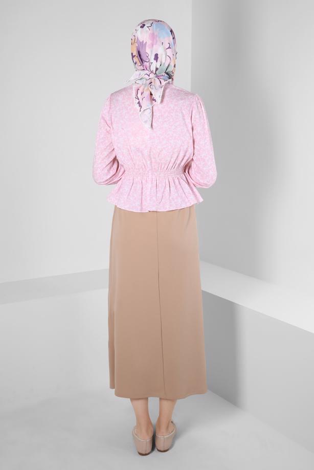 Hijab clothing POWDER ALVINA FLOWER PATTERNED BLOUSE T 42888 - TRENDTESETTÜR