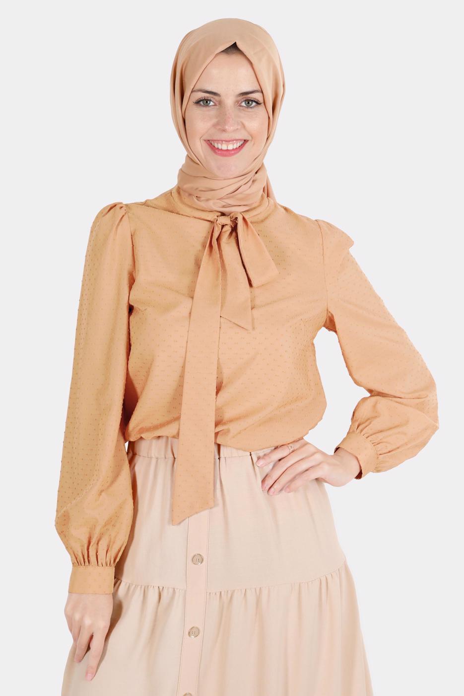 Hijab clothing ORANGE ALVINA TIE DETAILED BLOUSE T 42925