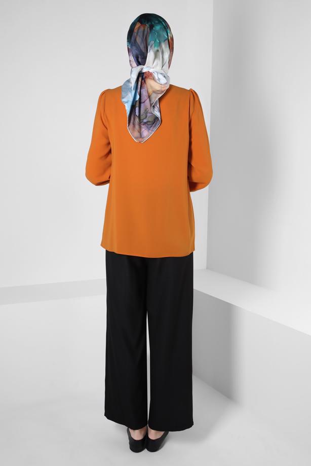 Hijab clothing ORANGE ALVINA SHIRT COLLAR BLOUSE T 42926 - TRENDTESETTÜR