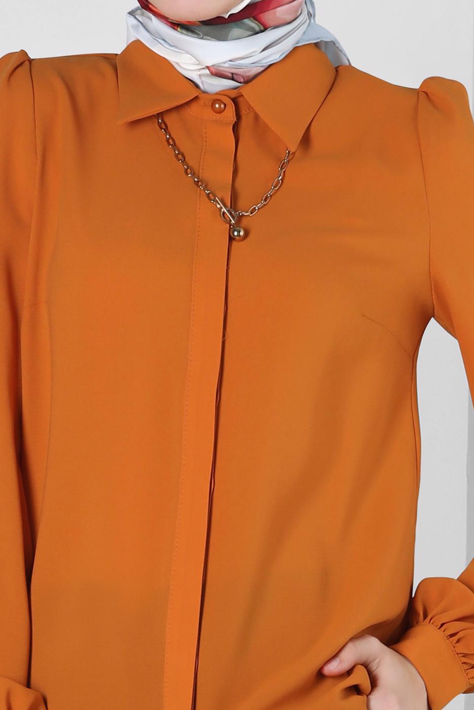 Hijab clothing ORANGE ALVINA SHIRT COLLAR BLOUSE T 42926