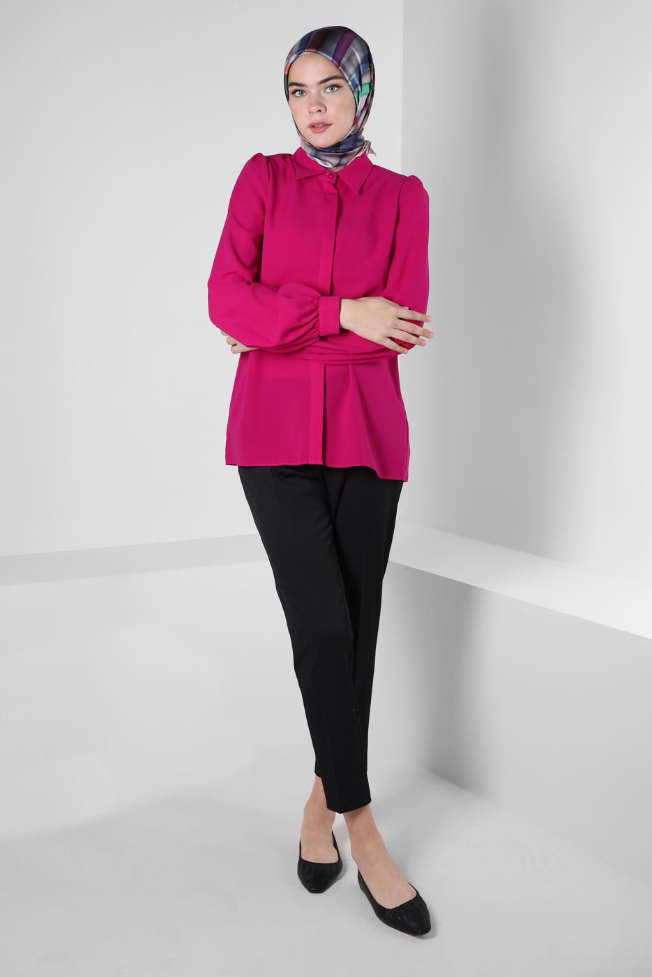 Hijab clothing FUCHSIA ALVINA SHIRT COLLAR BLOUSE T 42926