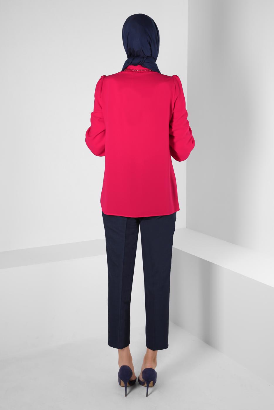 Hijab clothing FUCHSIA ALVINA SHIRT COLLAR BLOUSE T 42926